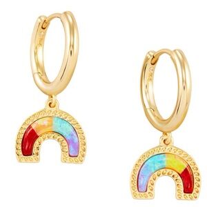 Kendra Scott Rainbow Opal Huggie Earrings
